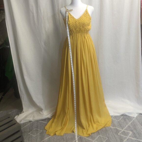 NWT Fashion Nova Mustard Colored Size Medium Backless Dress - Picture 12 of 16